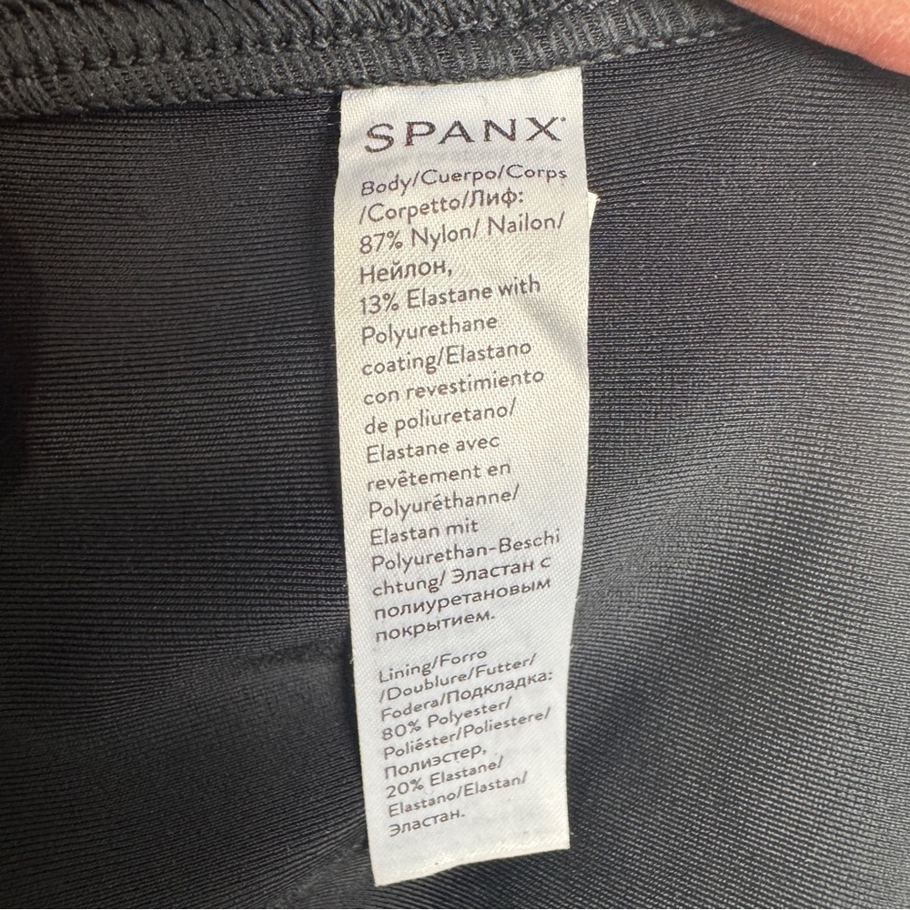 Spanx Faux Leather Black Shimmer Metallic Slimming Leggings Pants Women's XL - Picture 11 of 12